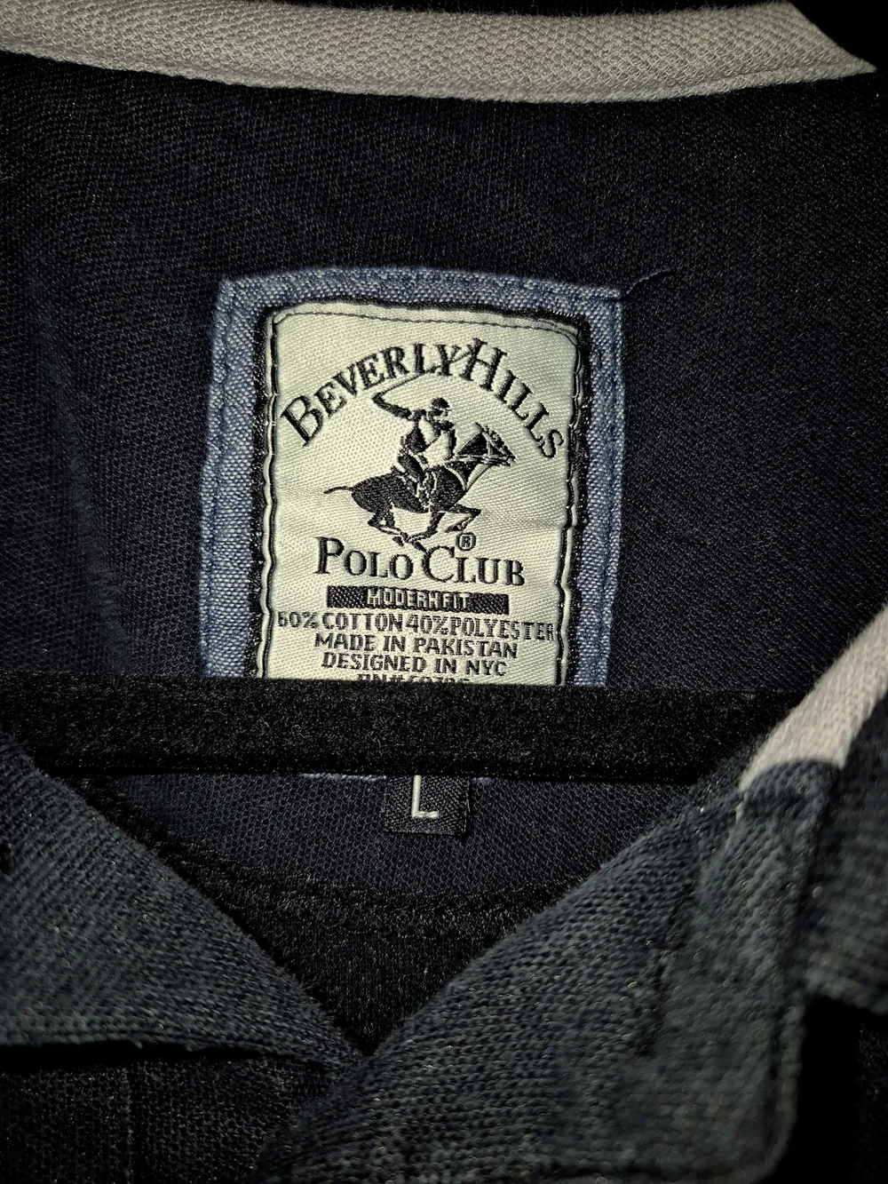 Beverly Hills Polo Club Men's Large Black Short Sleeve Polo Shirt Modern Fit